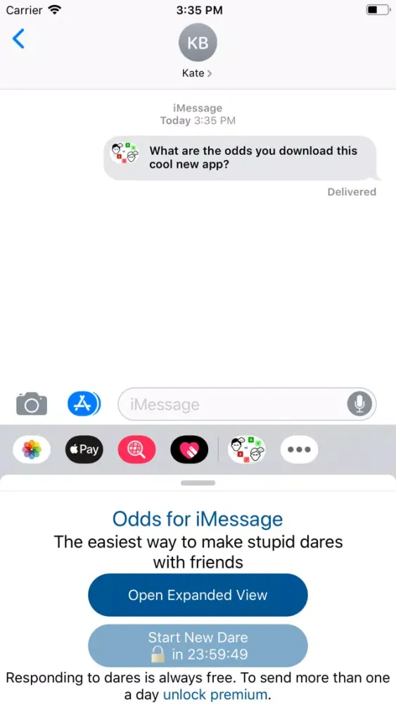 Odds for iMessage سکرین شاٹس