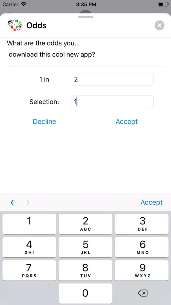Odds for iMessage سکرین شاٹس