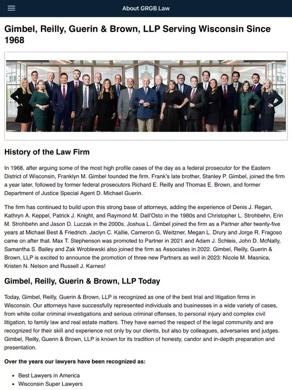 ภาพหน้าจอของ Gimbel, Reilly, Guerin & Brown iPad 