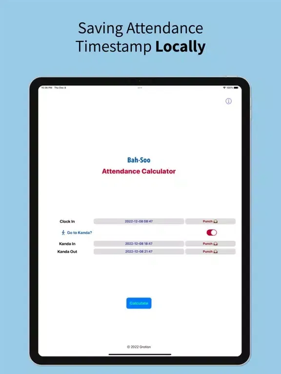 Zrzuty ekranu Bah-Soo Attendance Calculator iPad 