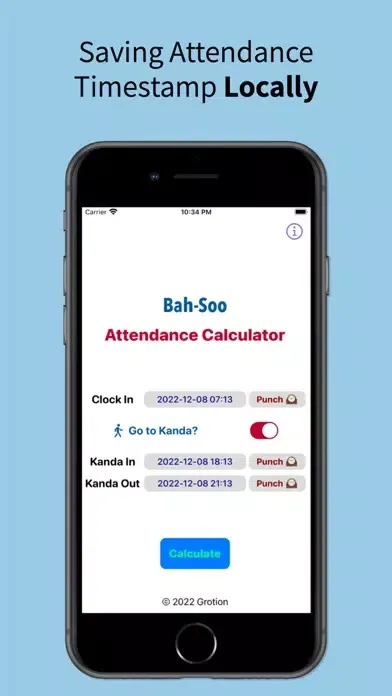 Zrzuty ekranu Bah-Soo Attendance Calculator
