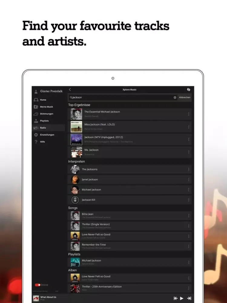 Capturas de tela do Xplore Music iPad 