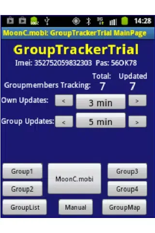 ภาพหน้าจอของ GroupTrackerTrial