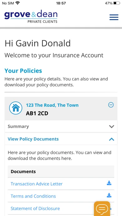 Zrzuty ekranu Grove and Dean Insurance