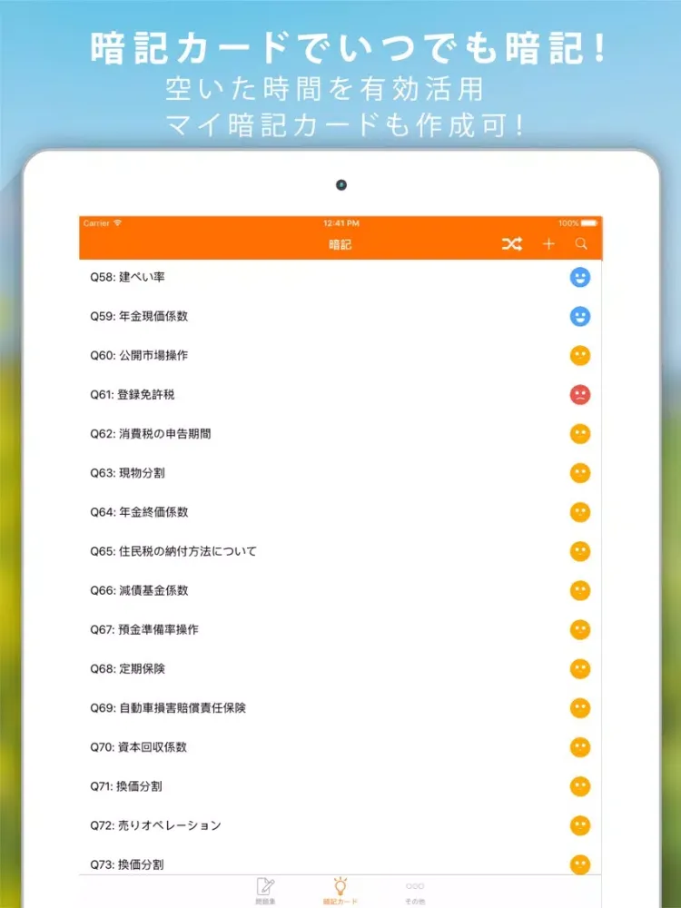 ２級FP暗記カード+過去問解説付 iPad  スクリーンショット
