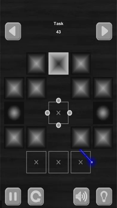 Tangkapan layar Lazers Puzzle. Colored rays