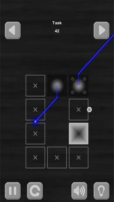 Tangkapan layar Lazers Puzzle. Colored rays