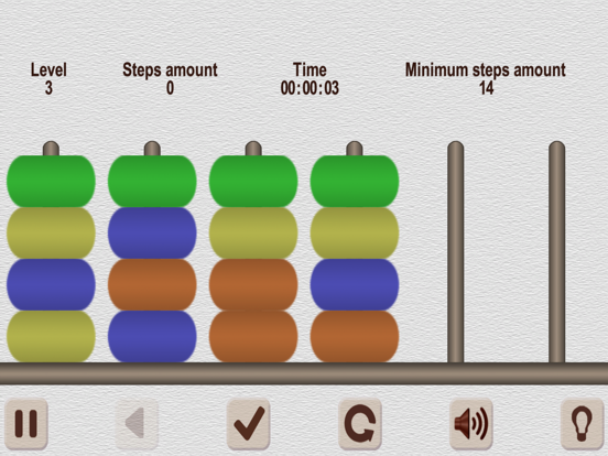 Tangkapan skrin Color Heap Puzzle. Hanoi Tower iPad 