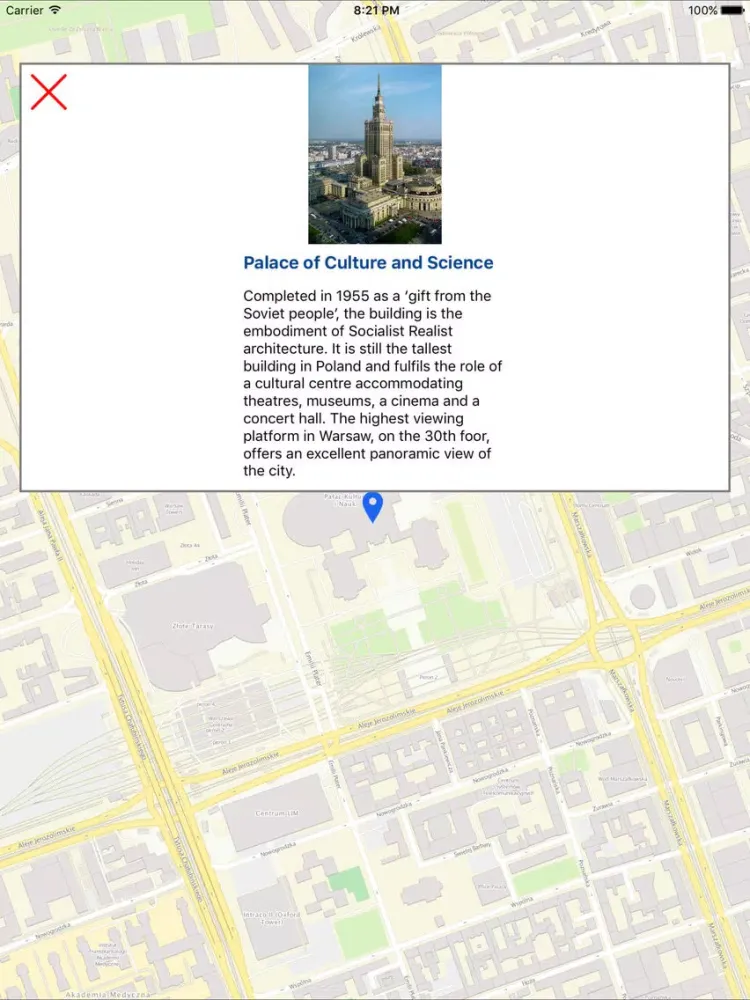 Capturas de tela do Warsaw Offline Map iPad 