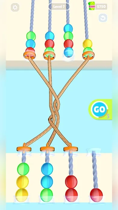 ภาพหน้าจอของ Balls and Ropes Sorting Puzzle