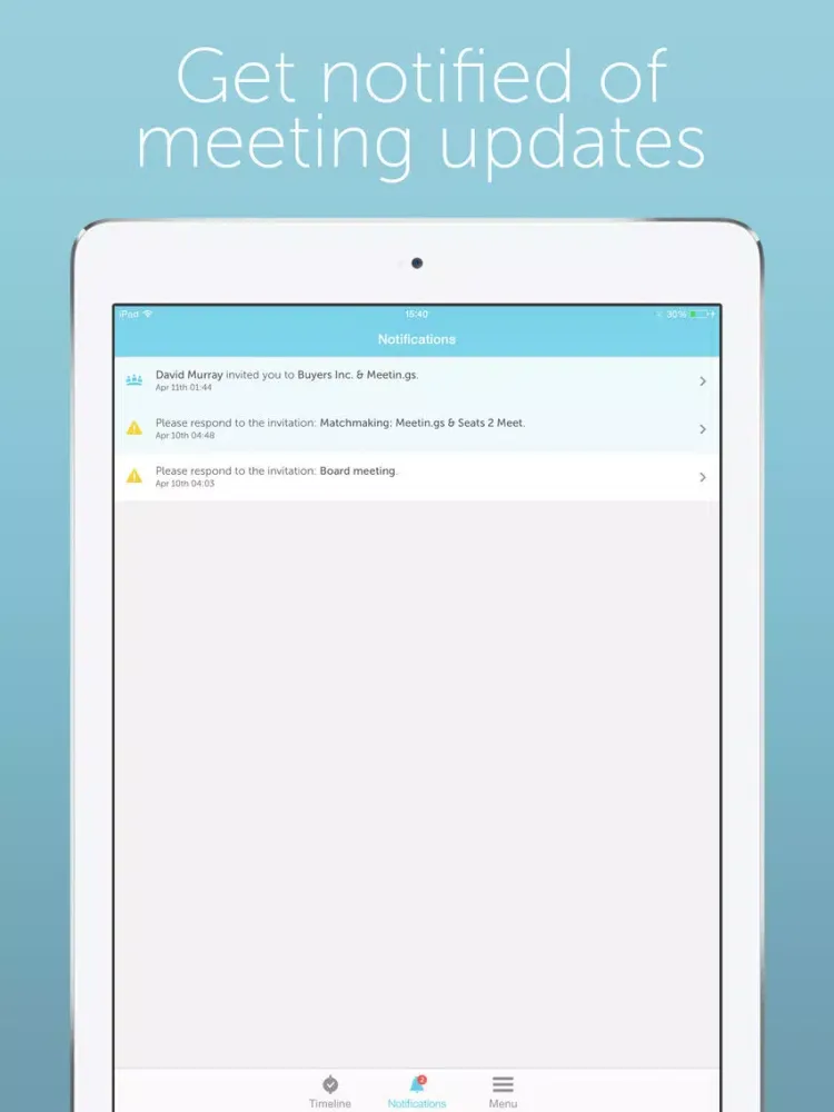 Captures d'écran de Meetin.gs – Schedule & organize business meetings and appointments with Lync, Skype, Hangouts and teleconferences iPad 