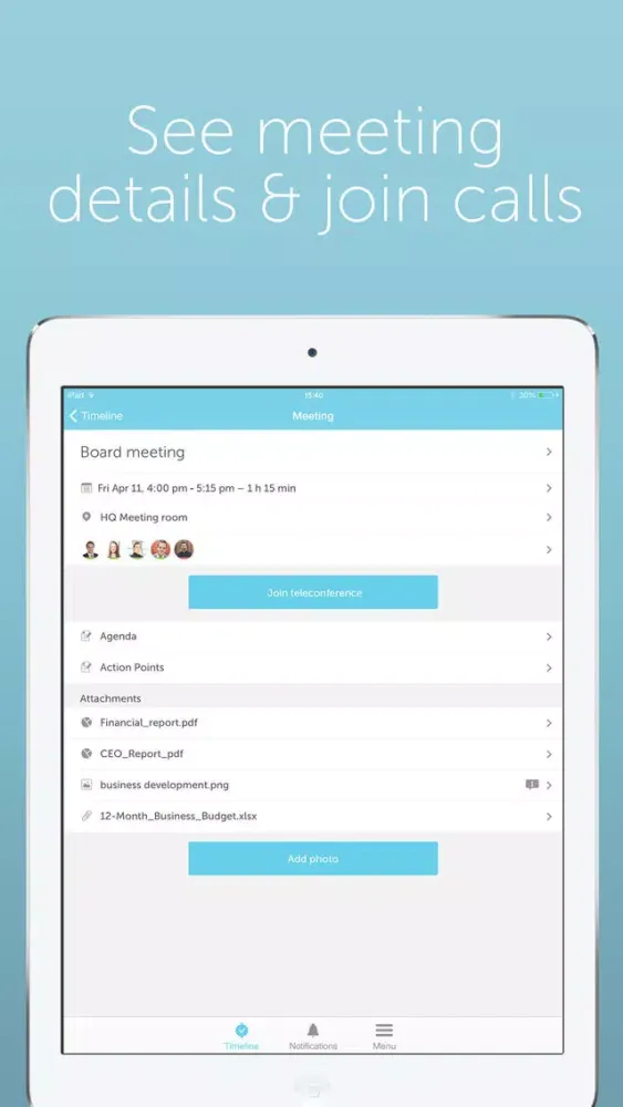 Captures d'écran de Meetin.gs – Schedule & organize business meetings and appointments with Lync, Skype, Hangouts and teleconferences