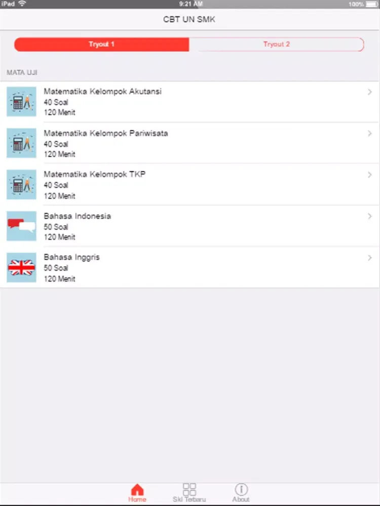 Zrzuty ekranu CBT UN SMK iPad 