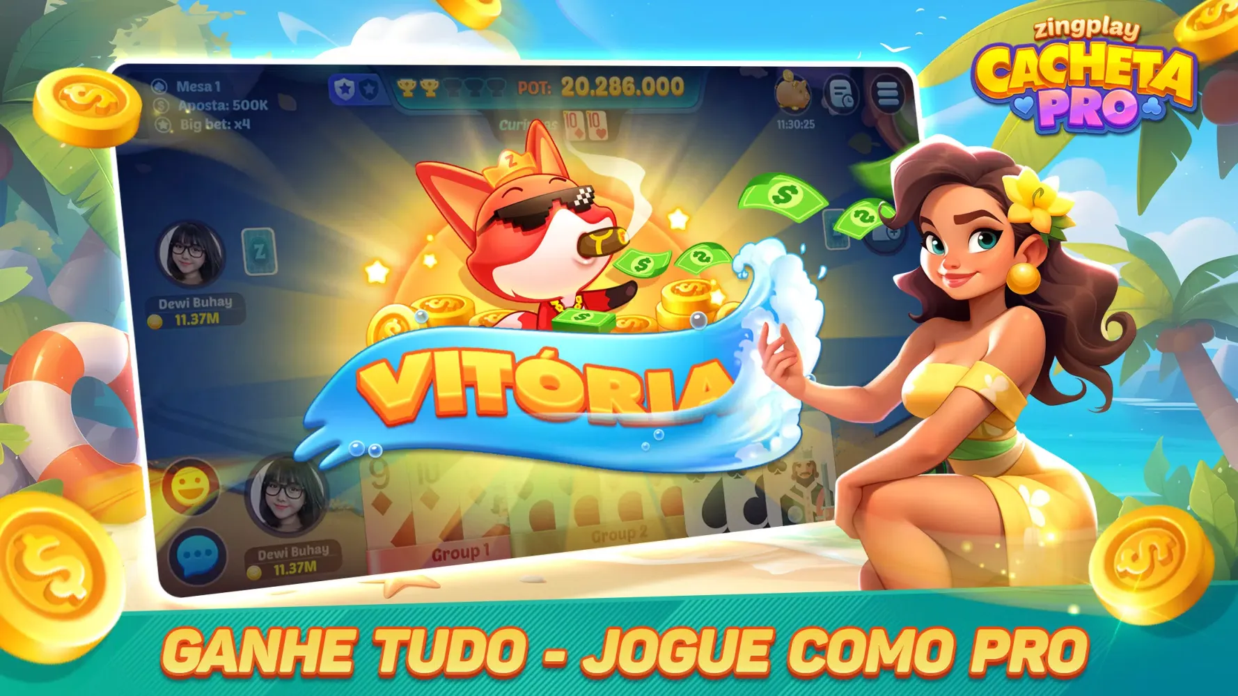 Tangkapan skrin Cacheta - Pife - Jogo online