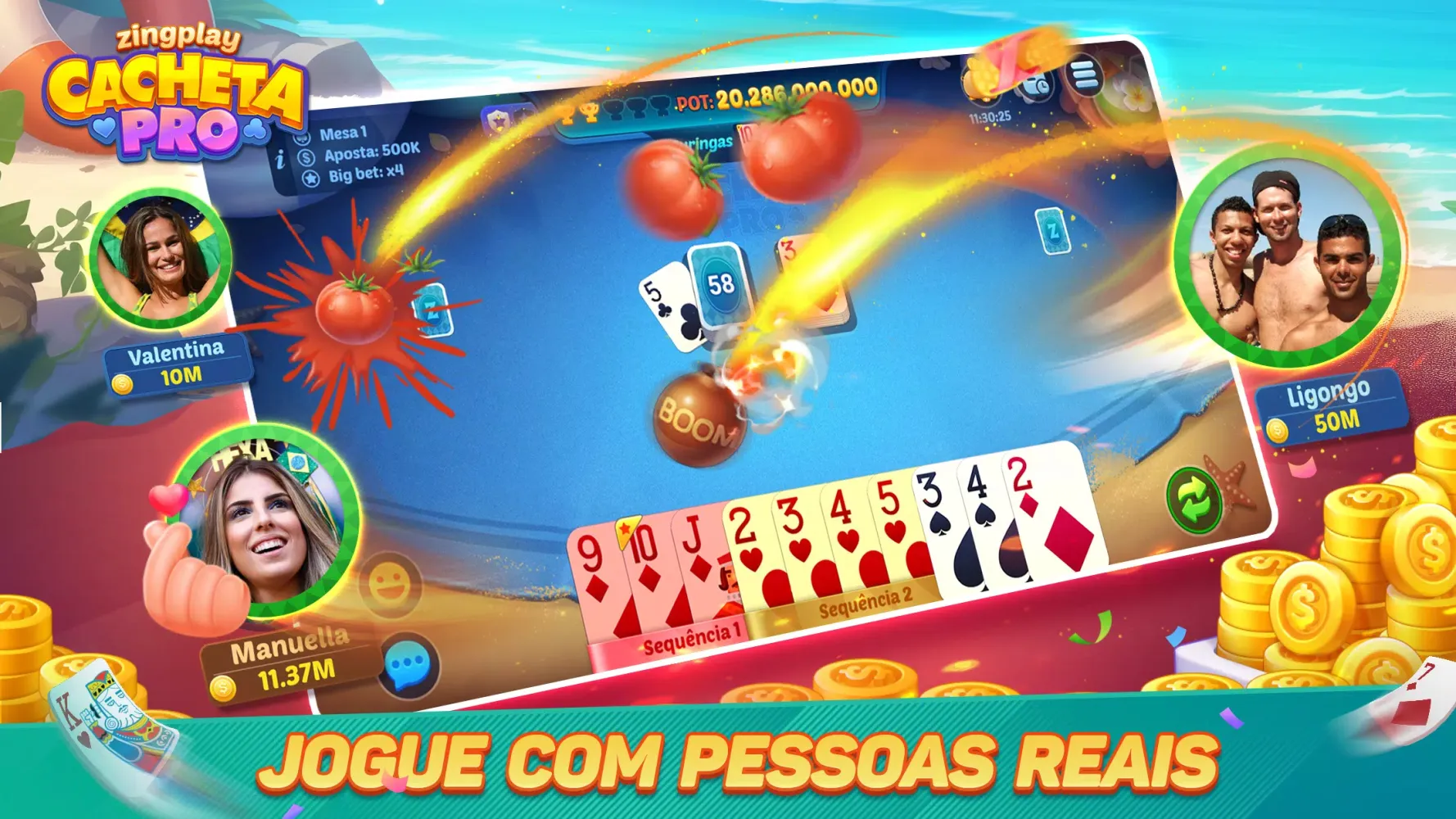 Tangkapan skrin Cacheta - Pife - Jogo online