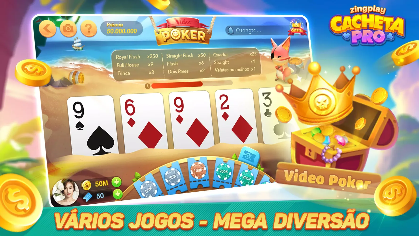 Tangkapan skrin Cacheta - Pife - Jogo online
