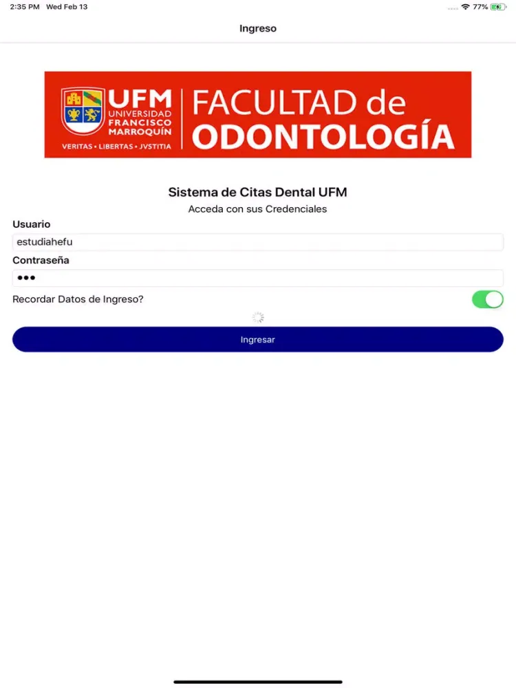 Citas UFM App iPad  স্ক্রিনশট