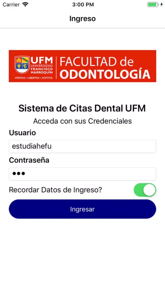 Citas UFM App স্ক্রিনশট