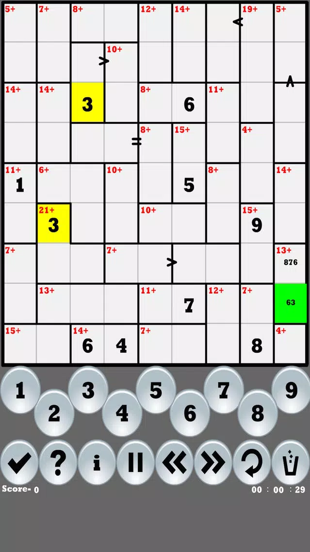 Capturas de tela do Greater than Killer-Sudoku