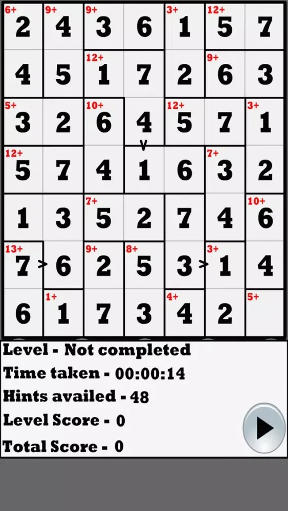 Greater than Killer-Sudoku स्क्रीनशॉट