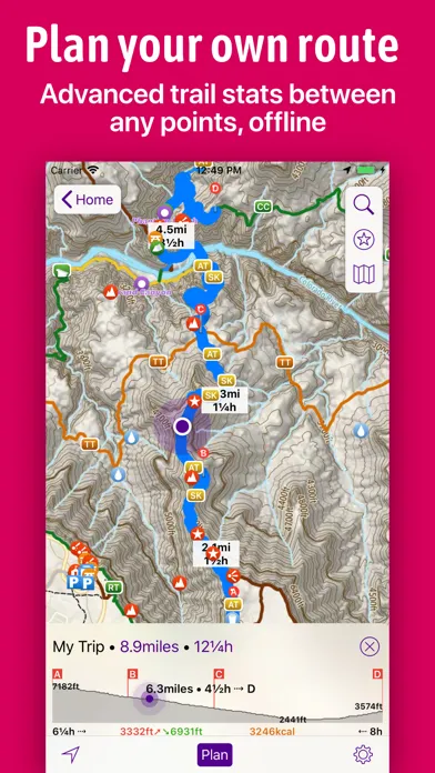ภาพหน้าจอของ Hikepack: Clever Hiking Maps