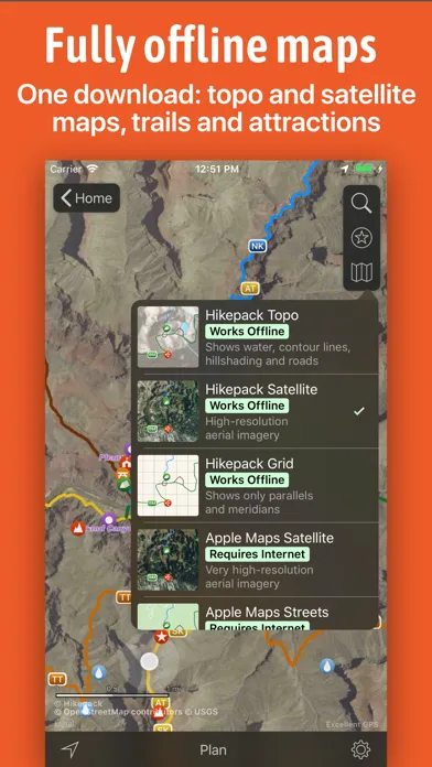 ภาพหน้าจอของ Hikepack: Clever Hiking Maps