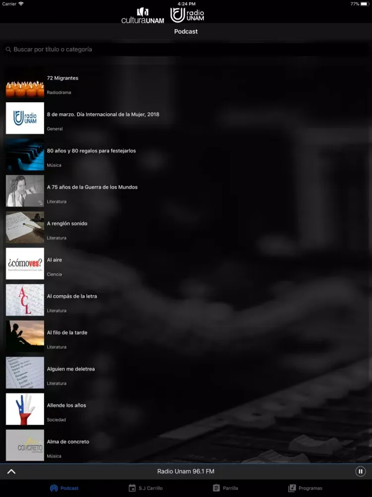 Radio UNAM Oficial iPad  Screenshots