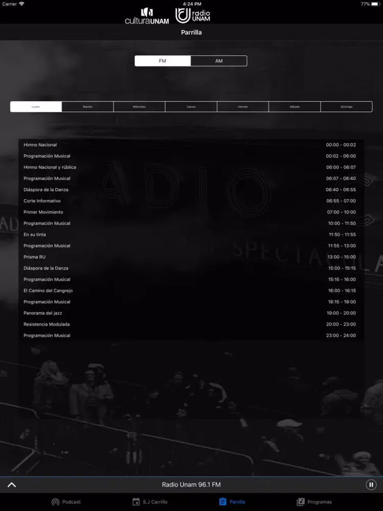 Radio UNAM Oficial iPad  Screenshots