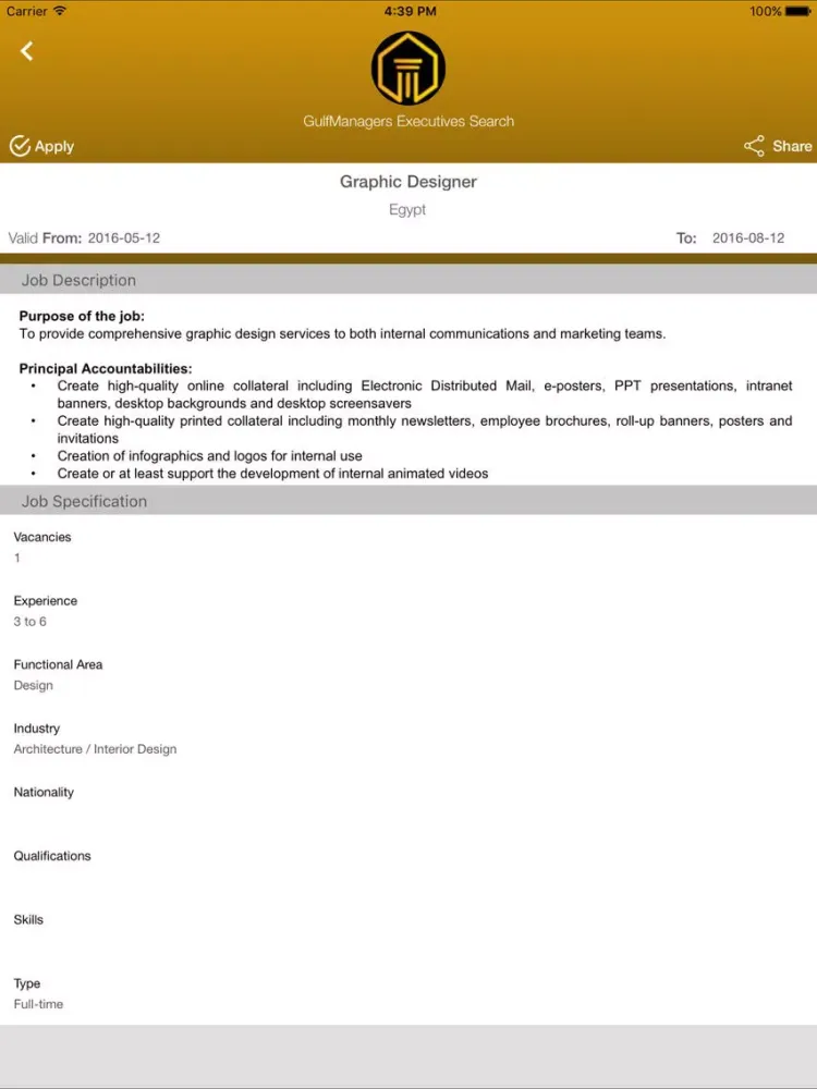 Gulf Managers iPad  स्क्रीनशॉट