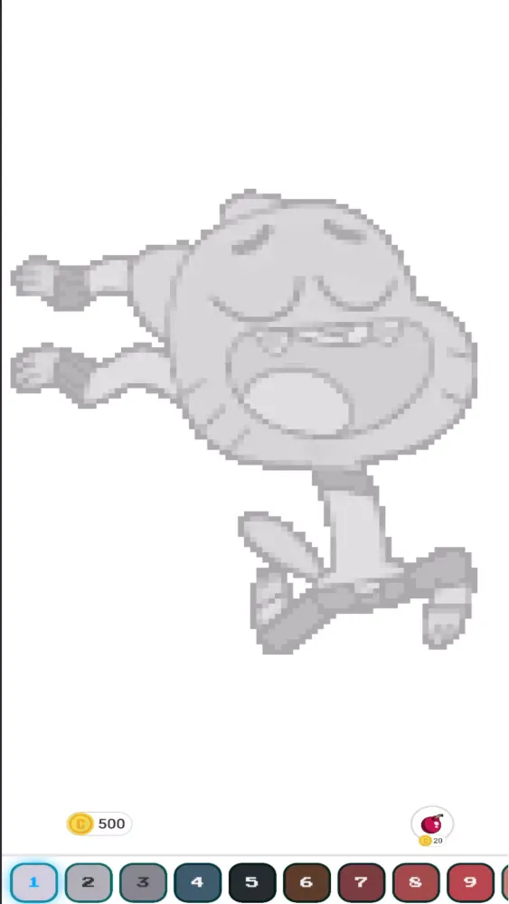 Gumball Pixel Art Coloring Screenshots