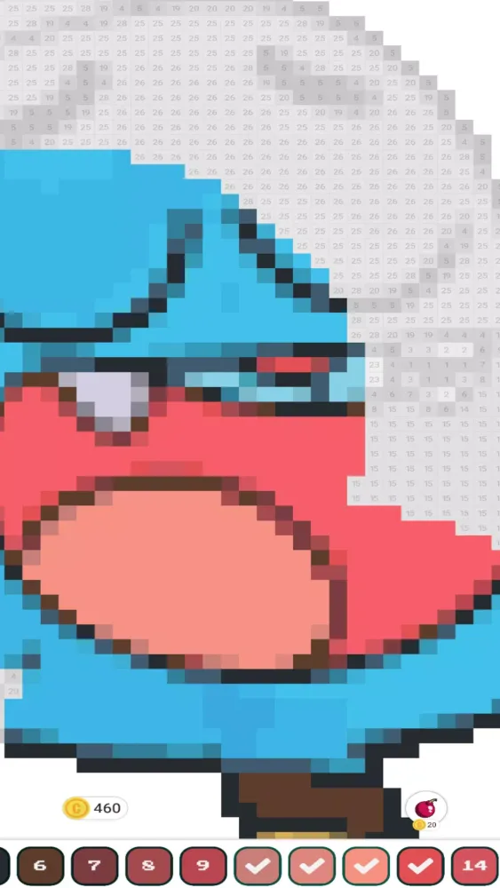 Gumball Pixel Art Coloring Screenshots