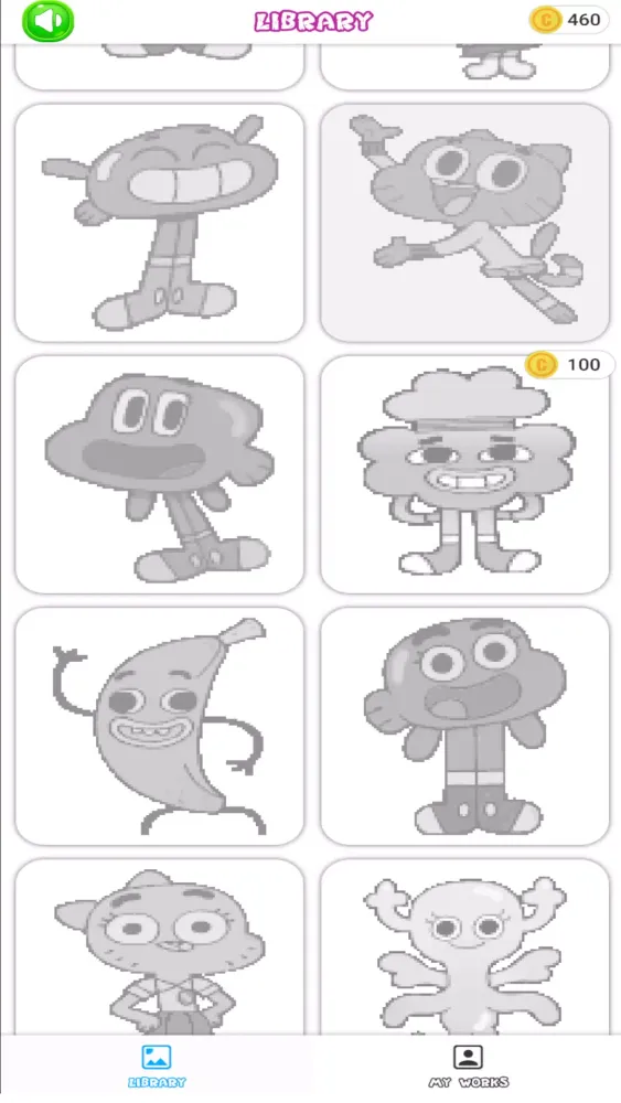 Gumball Pixel Art Coloring Screenshots