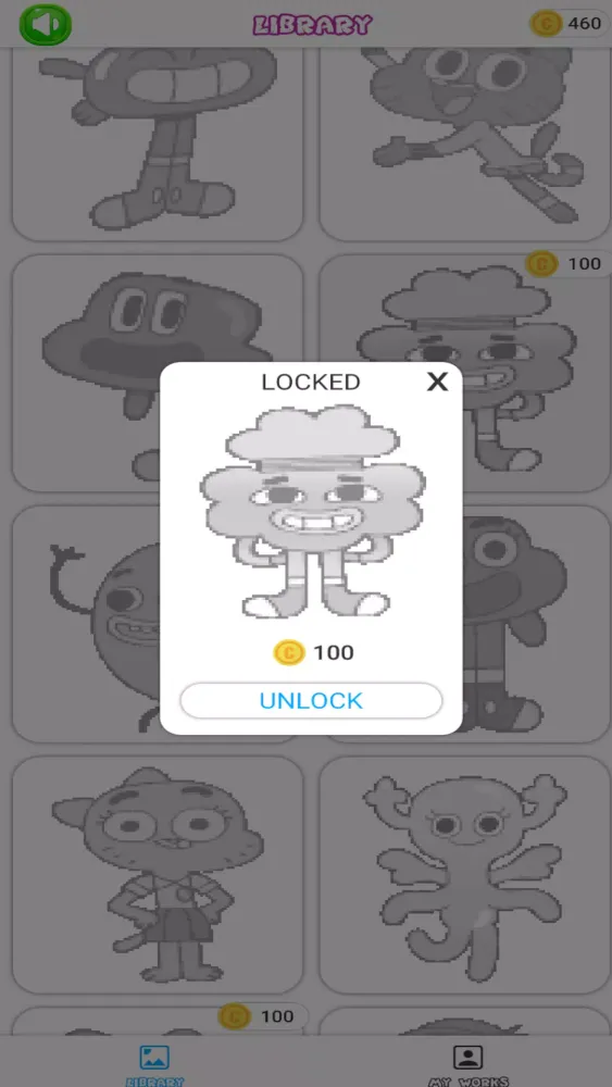 Gumball Pixel Art Coloring Screenshots