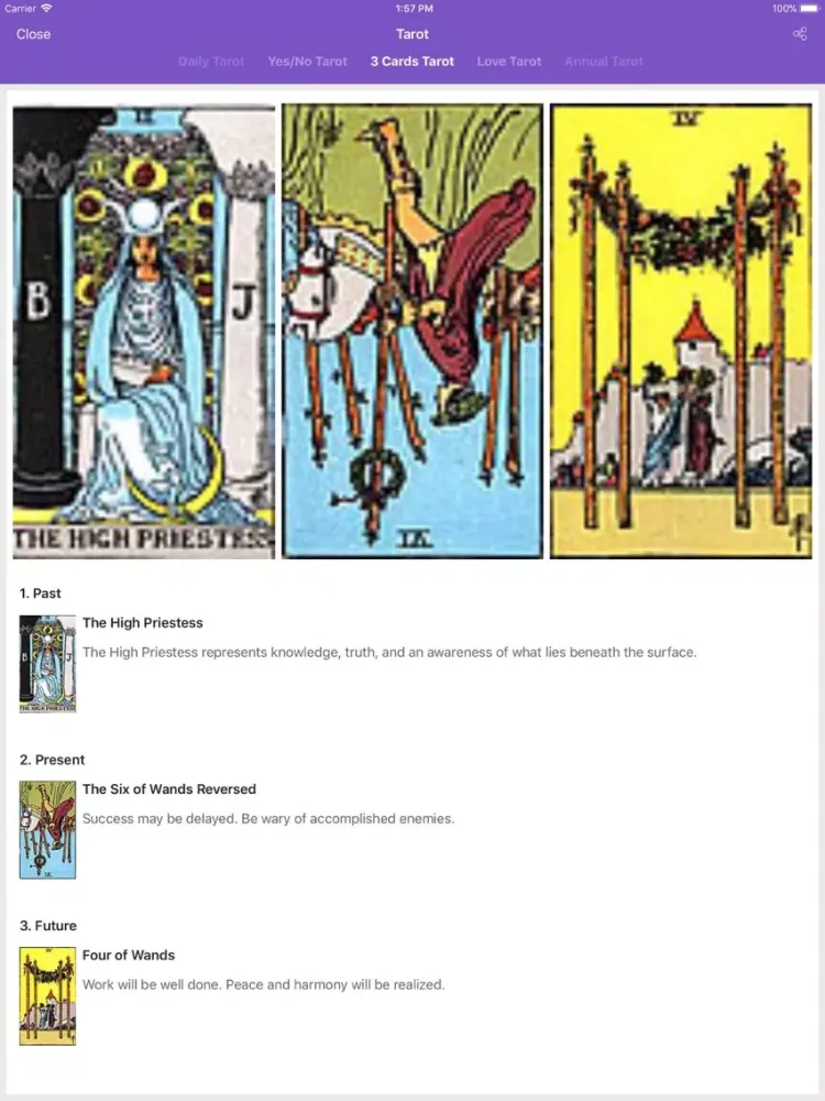 Tarot Cards Reading Pro iPad  Screenshots