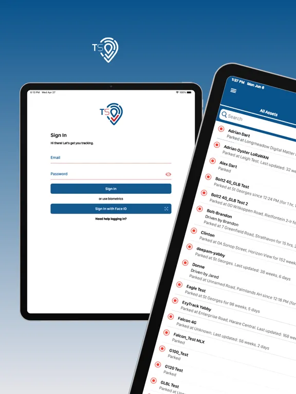 Tracksmart Telematics iPad  Screenshots