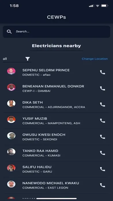 Ảnh chụp màn hình của Certified Electricians GH