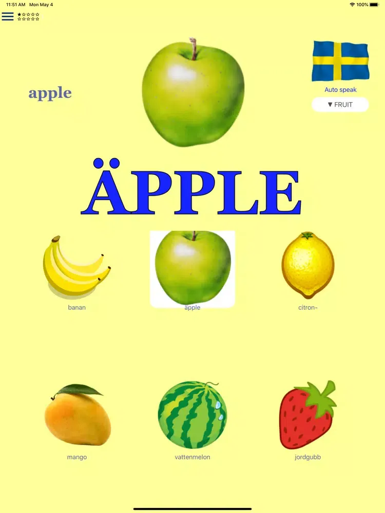 Tangkapan skrin Emilia Swedish iPad 
