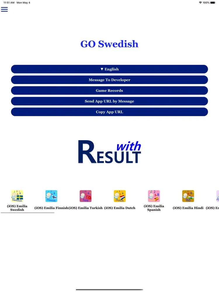 Tangkapan skrin Emilia Swedish iPad 