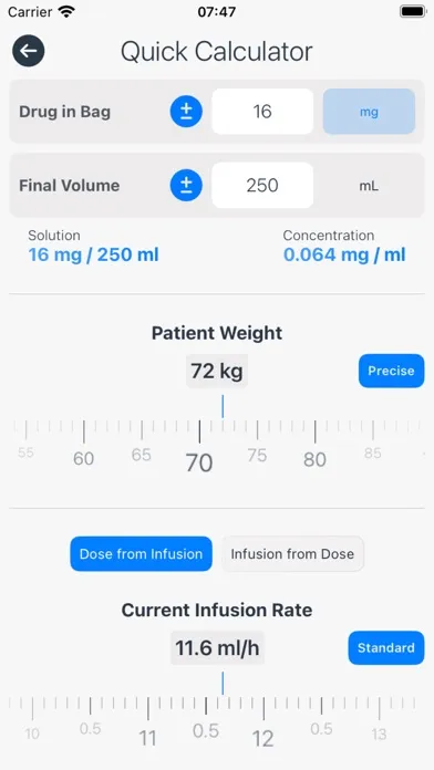 EasyIV Infusion Calculator 스크린샷