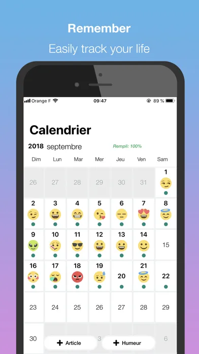 Ảnh chụp màn hình của DayIt - Diary, Mood Tracker