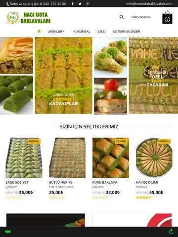 Hacı Usta Baklava Online iPad 应用截图
