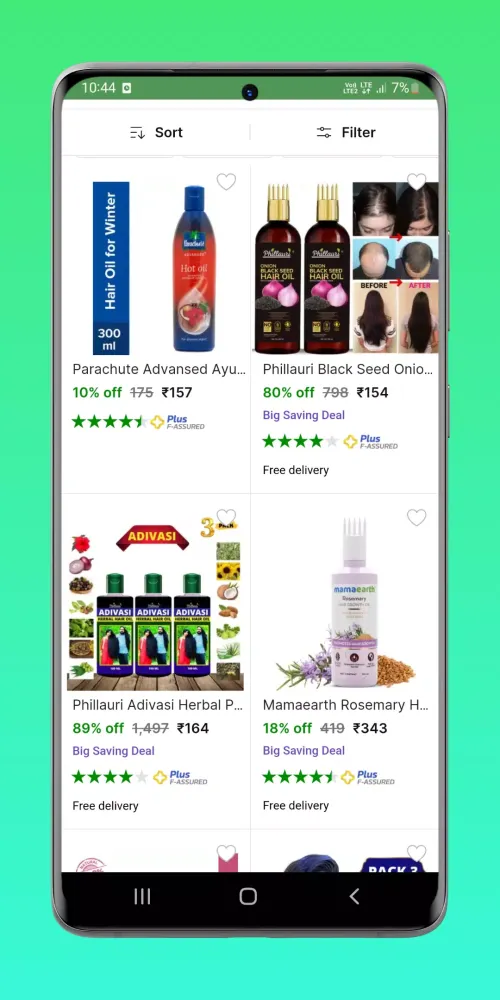 Hair Oil Online Shopping App Screenshots