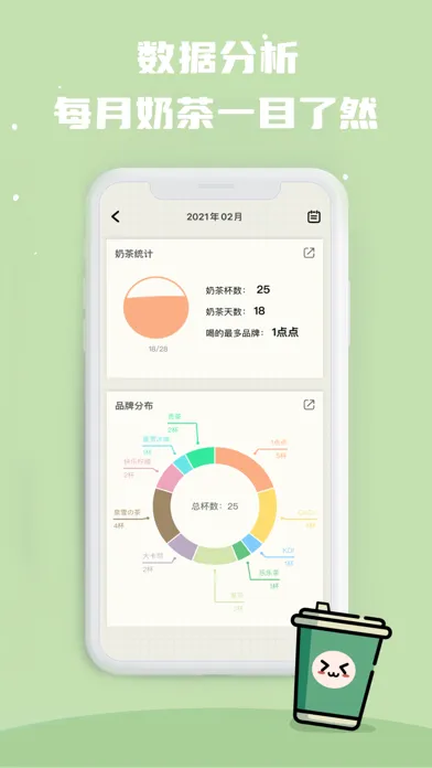 奶茶打卡 - 可爱奶茶日记小本应用截图
