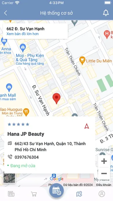 Ảnh chụp màn hình của Hana JP Beauty & Academy
