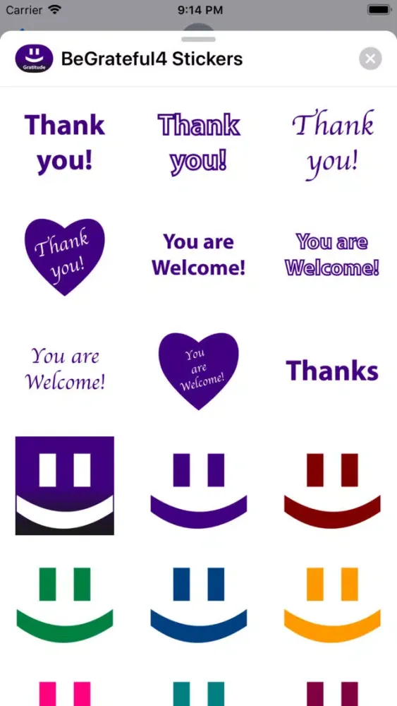 BeGrateful4 Gratitude Stickers スクリーンショット