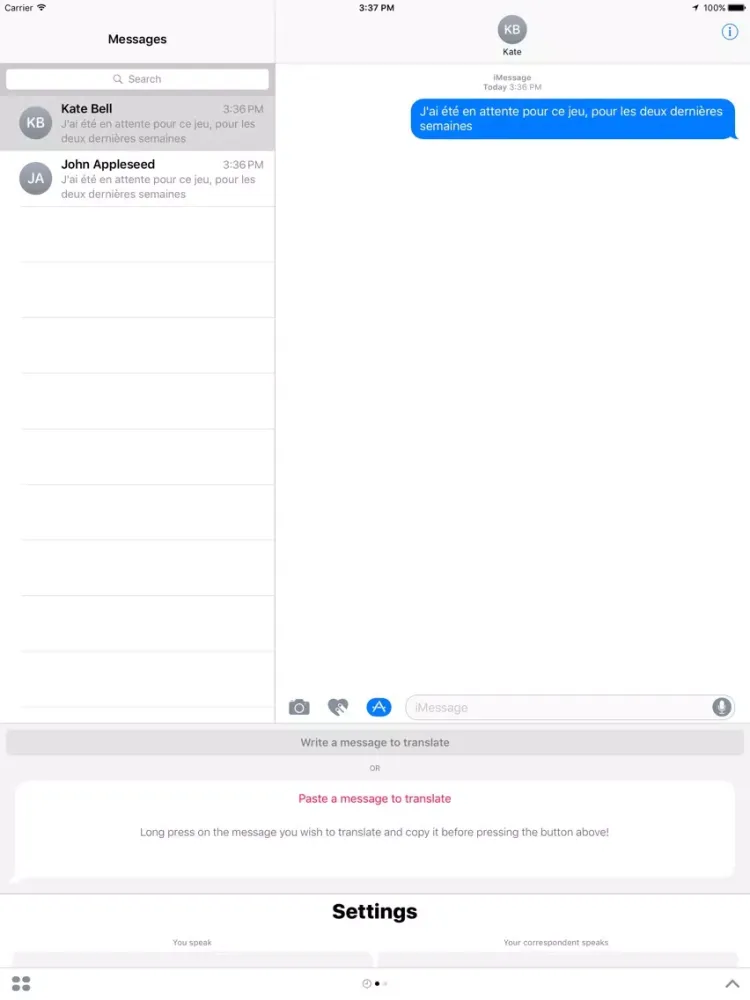 Zrzuty ekranu SMS Translate iPad 