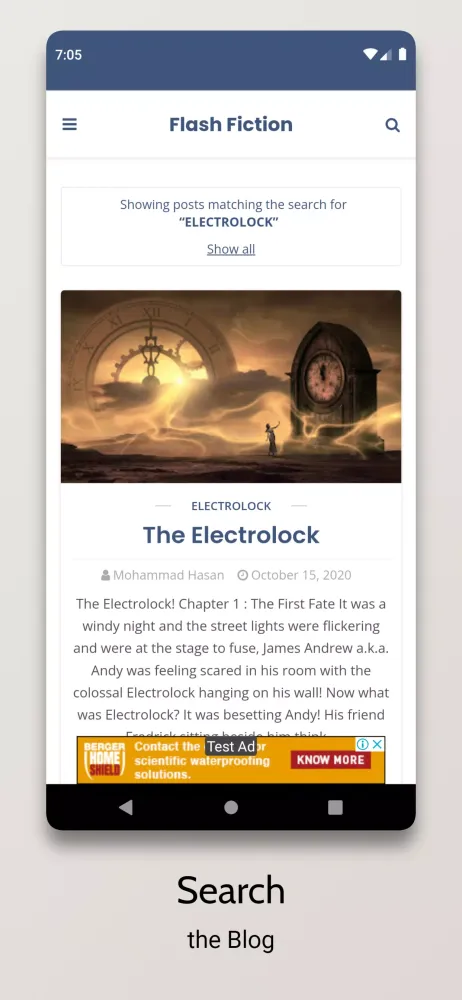 Flash Fiction Screenshots