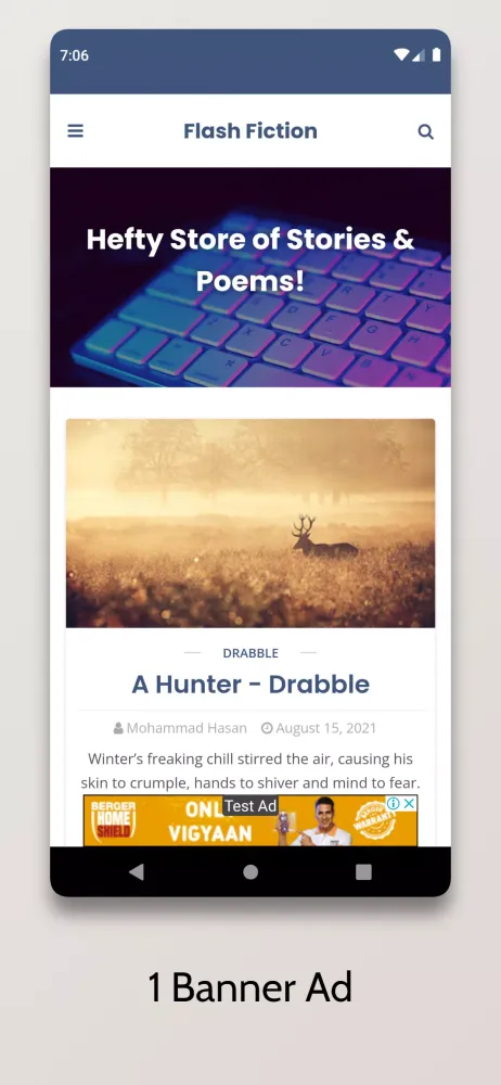 Flash Fiction Screenshots