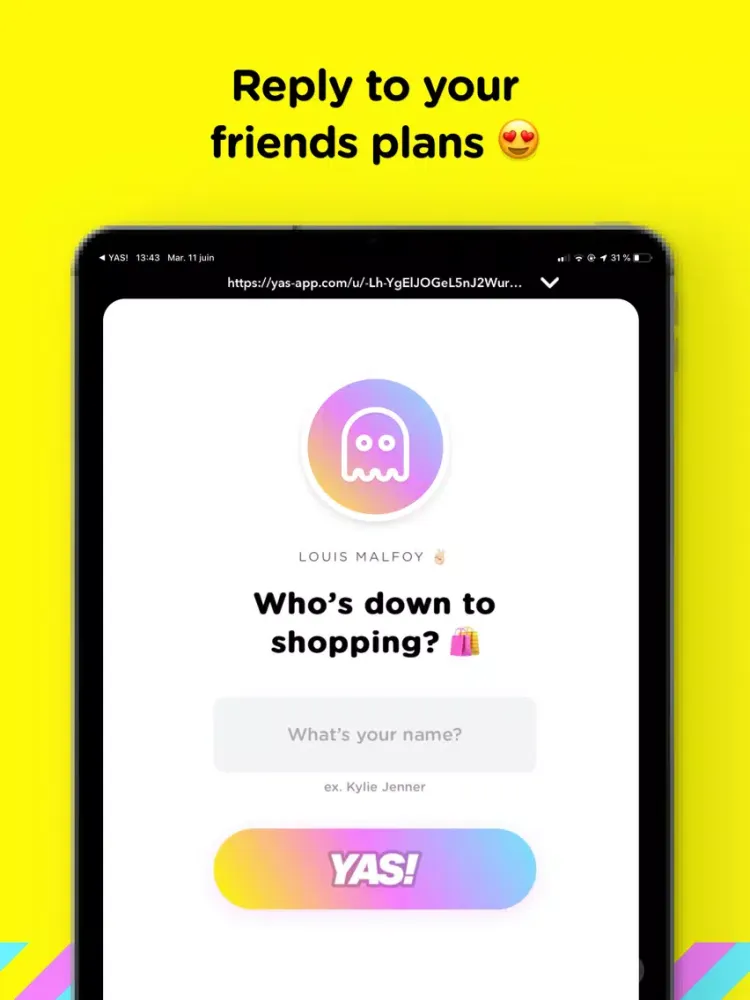 تصاویر YAS! Make Plans With Friends iPad 