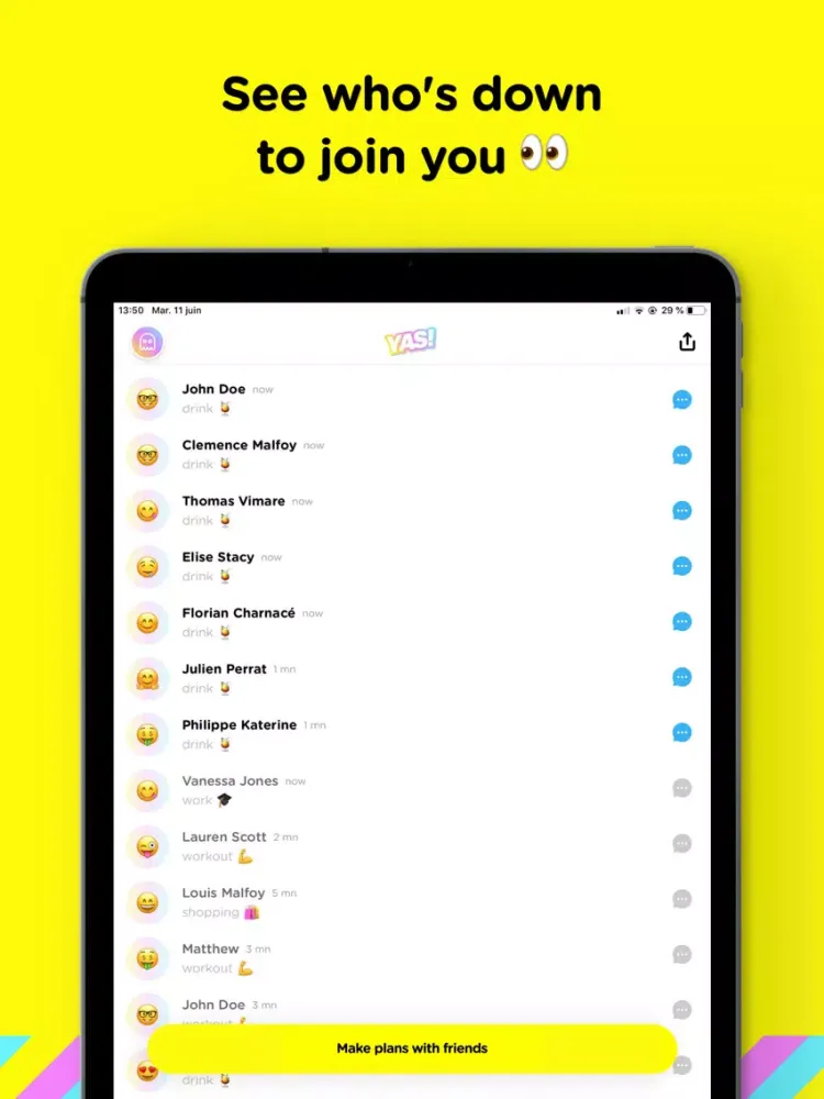 تصاویر YAS! Make Plans With Friends iPad 